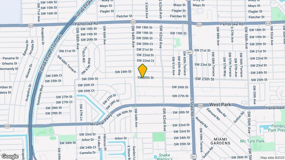 6318 SW 25th St-Unit -1 Map and Location Details