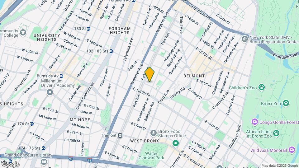 455 E 181st St Map and Location Details