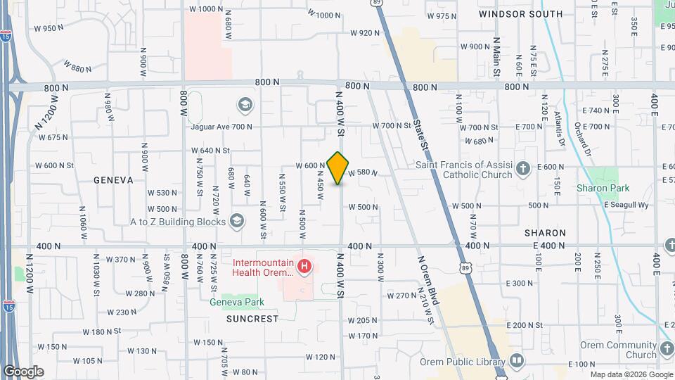 537 N 400 W St Map and Location Details