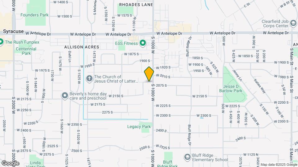 1027 W 2050 S Map and Location Details