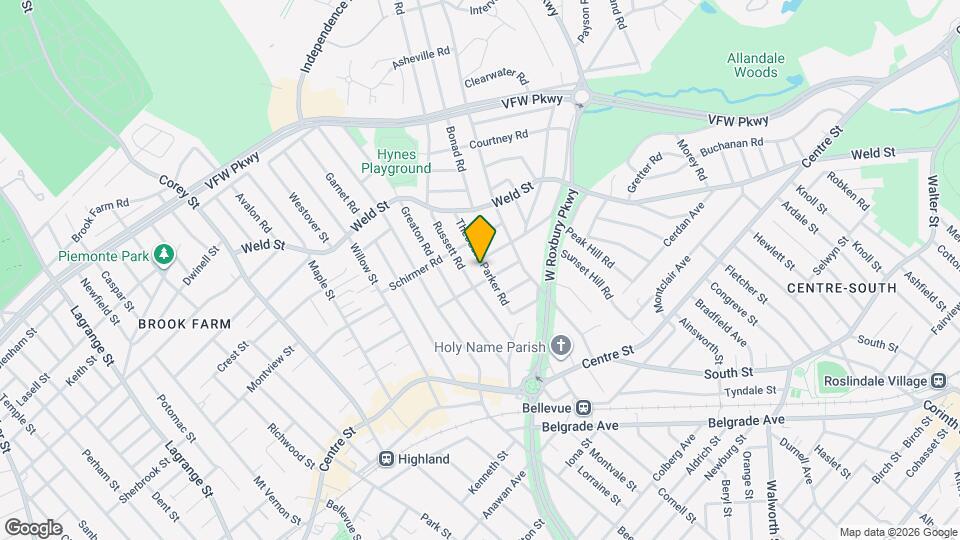 116 Theodore Parker Rd, Unit Unit 1 Map and Location Details