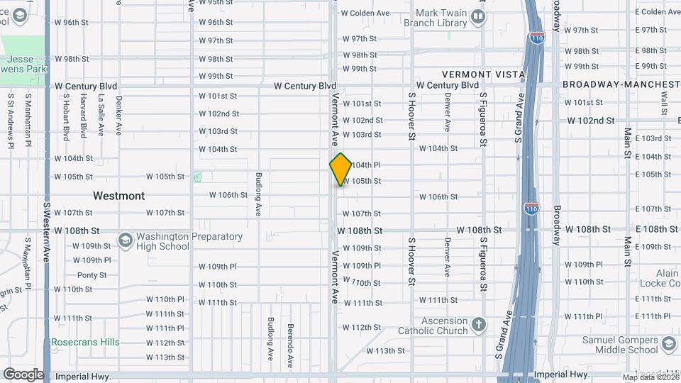 10514 1/4 S Vermont Ave Map and Location Details