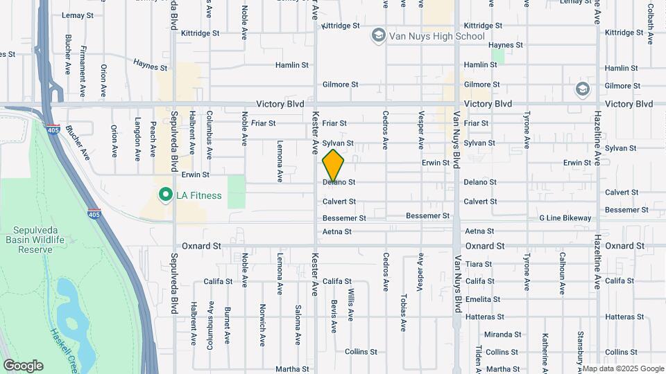 14824 Delano St Mapa y Detalles de la Ubicación