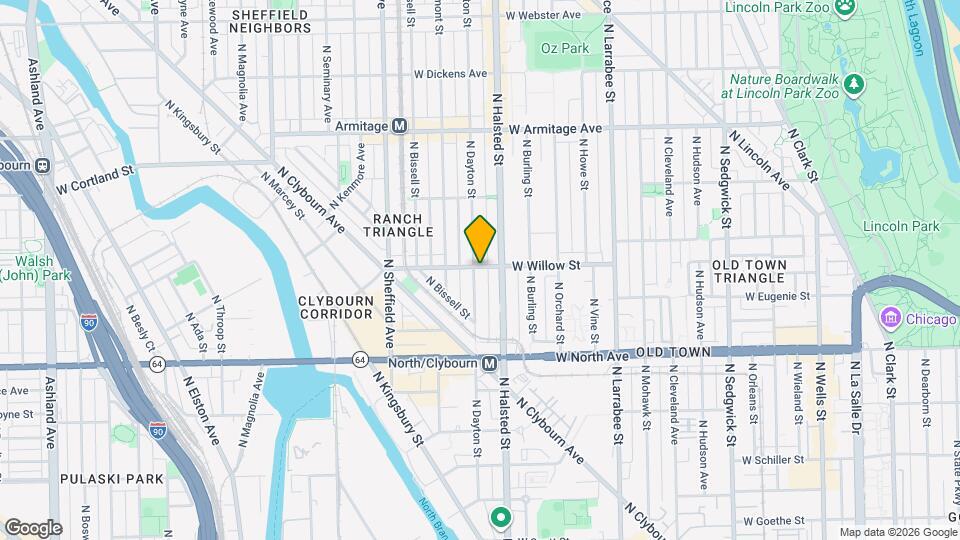 823 W Willow St Map and Location Details