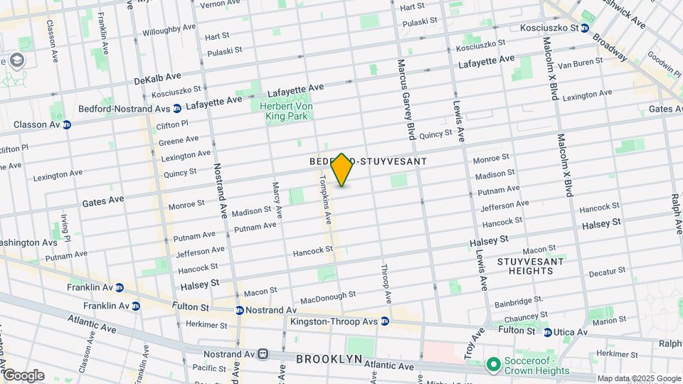 Spacious 2-Bedroom, 2-Bath Apartment in Bed-Stuy with Modern Amenities Mapa y Detalles de la Ubicación