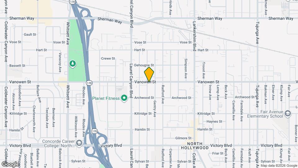 11958 Vanowen St Map and Location Details