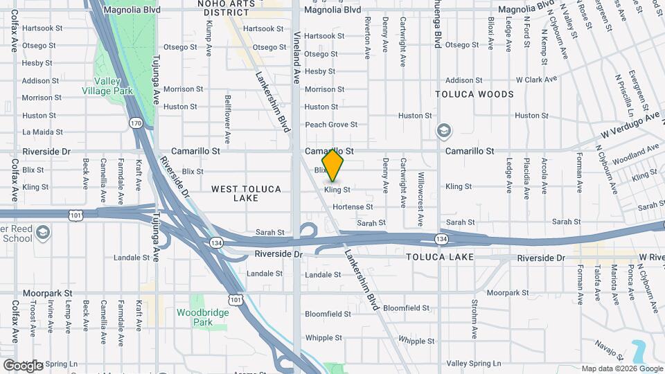 10871 Kling St, Unit 10871 Map and Location Details