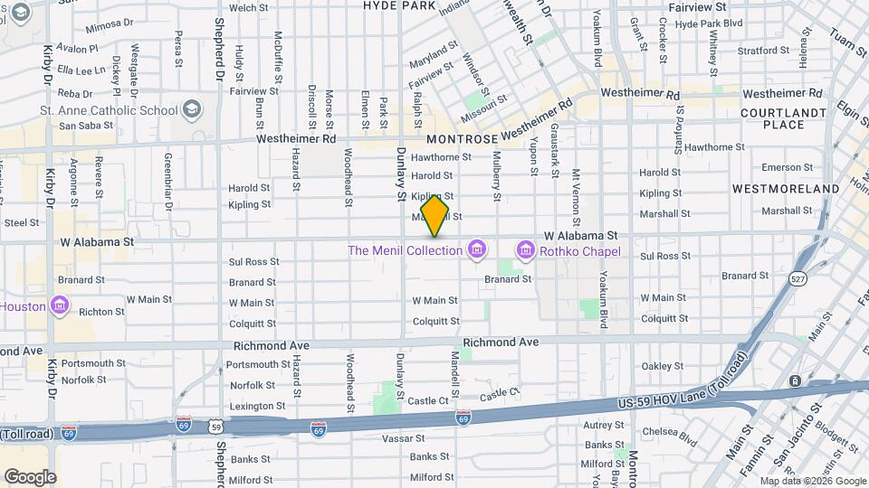 1625 W Alabama St Map and Location Details