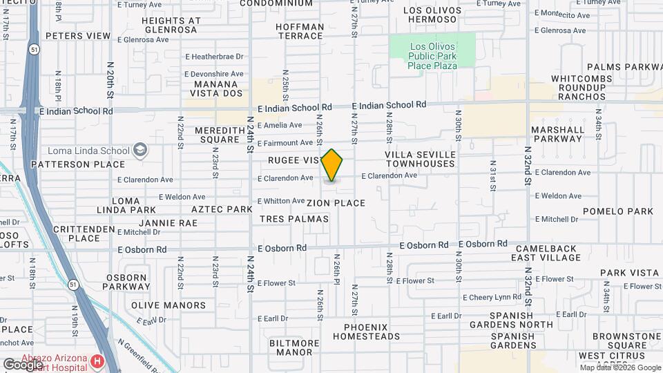 2601 E Clarendon Ave Map and Location Details