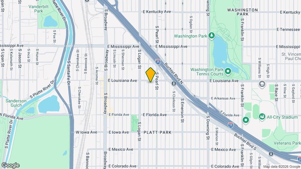 1322 S Pennsylvania St Map and Location Details