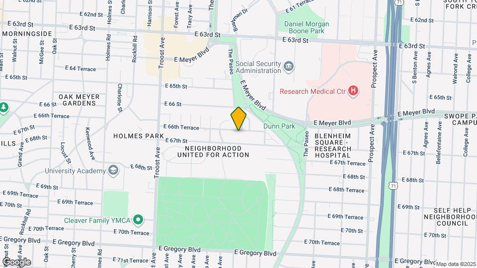 1453 E 66th Terrace Map and Location Details