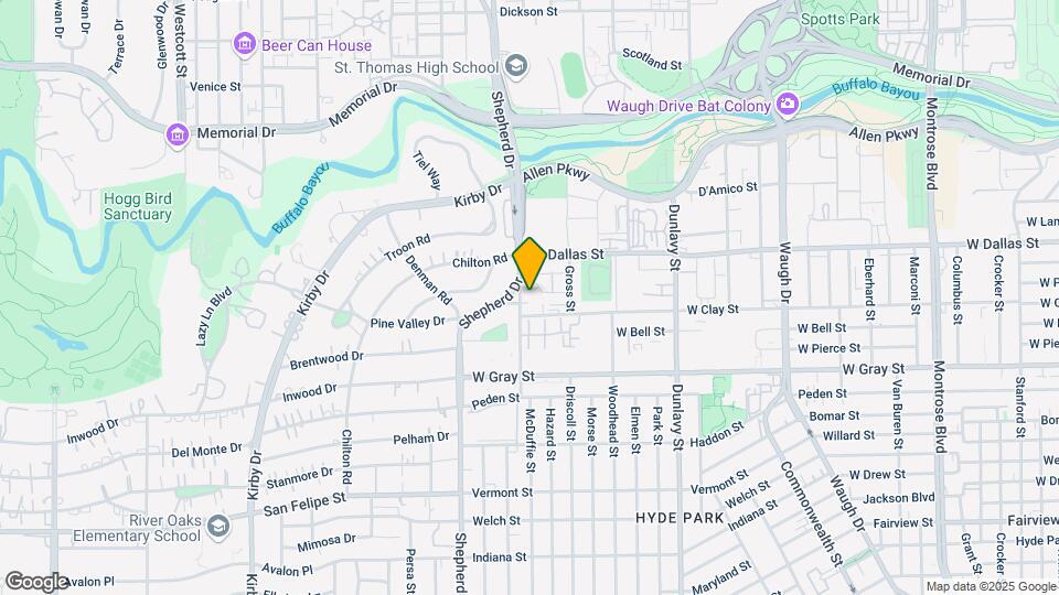 1025 S Shepherd Dr, Unit 309 Map and Location Details