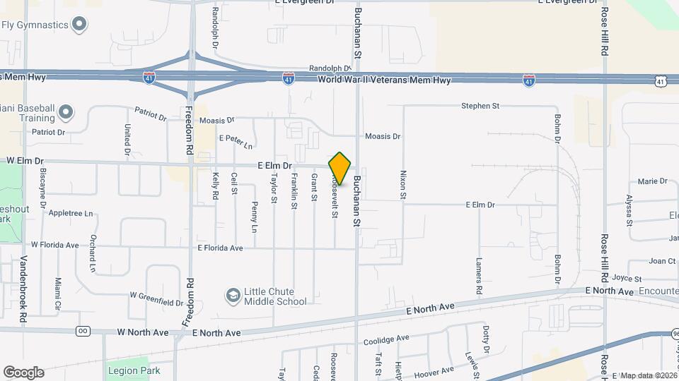 1820 Roosevelt St Map and Location Details