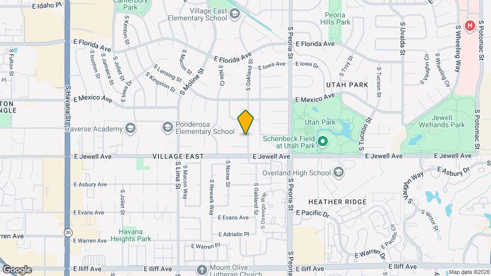 1853 S Oakland St Map and Location Details