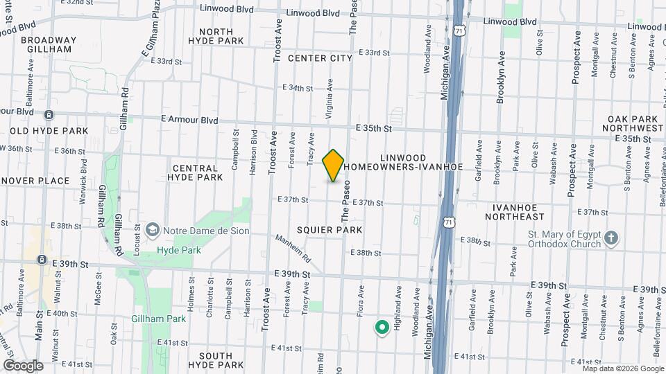 3629 Virginia Ave Map and Location Details