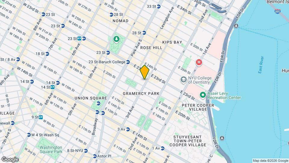 160 E 22nd St Map and Location Details