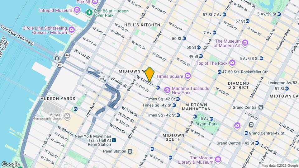 312 W 42nd St Map and Location Details