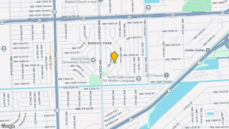 15830 E Bunche Park Dr Mapa y Detalles de la Ubicación