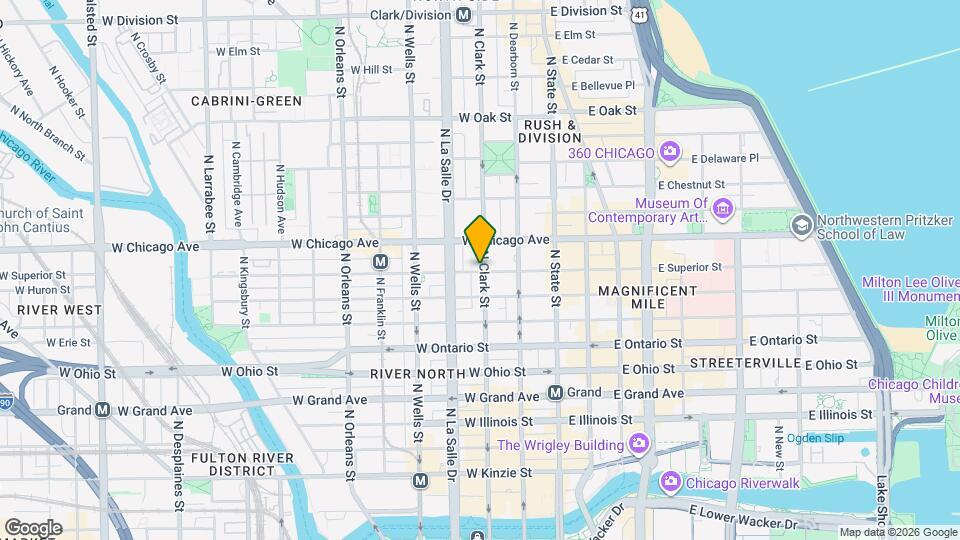 111 W Superior St Map and Location Details