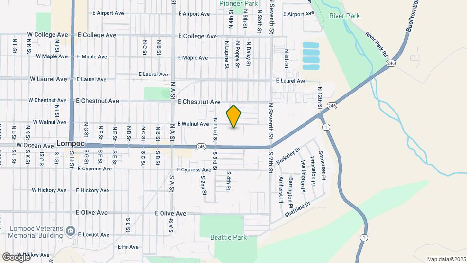 1208 E Walnut Ave Map and Location Details