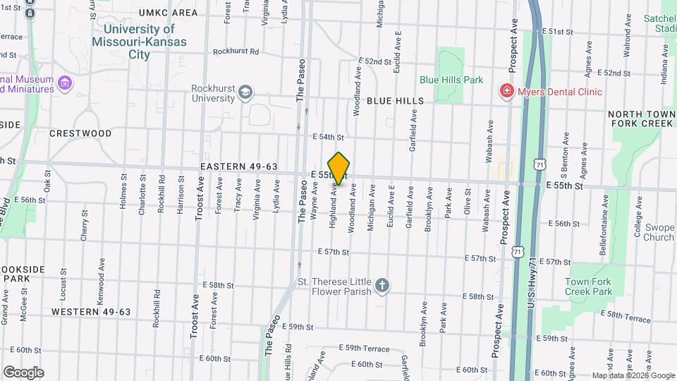 5519 Highland Ave Map and Location Details