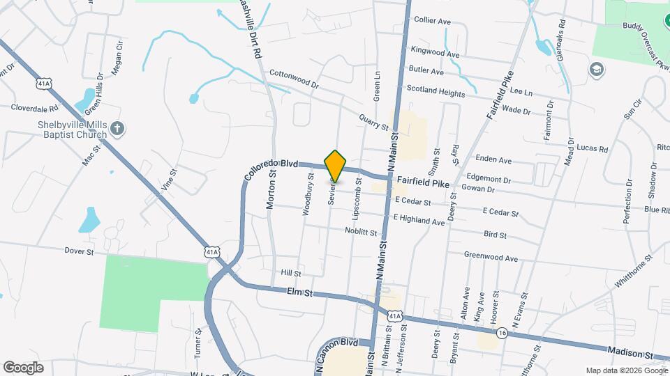 814 Sevier St Map and Location Details