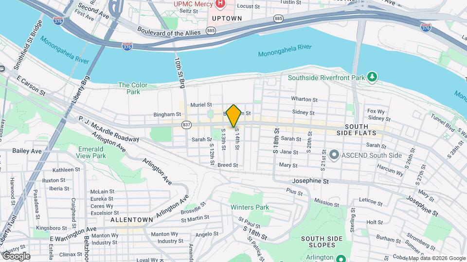 14 S 14th St, Unit 1 Map and Location Details