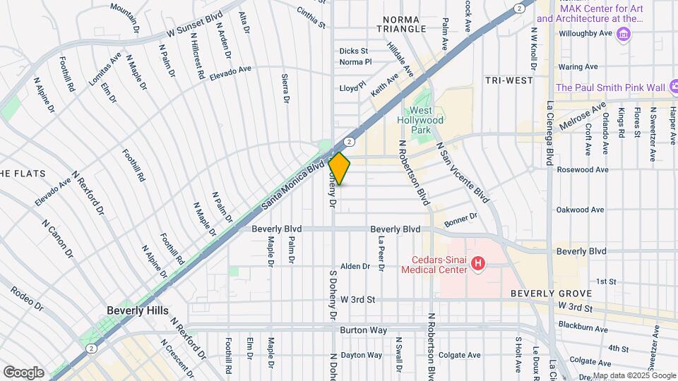 412 N Doheny Dr, Unit #4 Map and Location Details