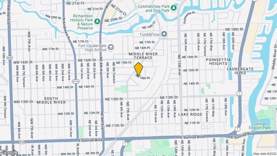 822 NE 14th Pl Map and Location Details