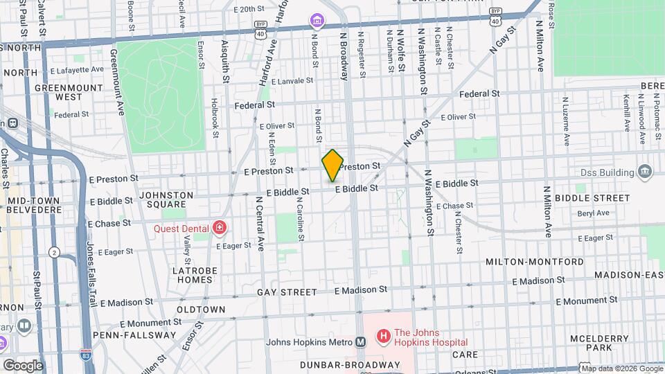 1606 E Biddle St Map and Location Details