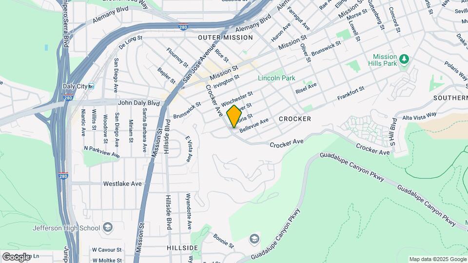 599 Crocker Ave Mapa y Detalles de la Ubicación