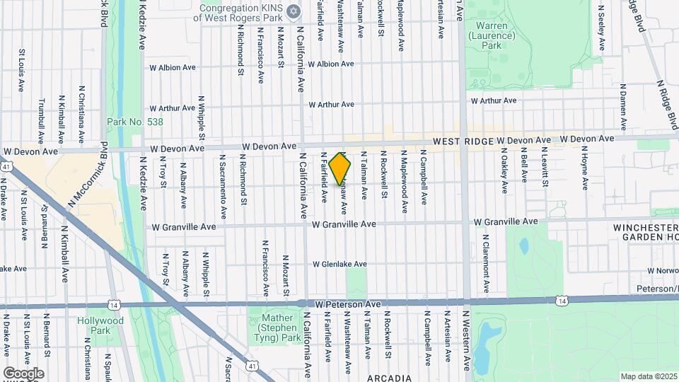 6248 N Washtenaw Ave Map and Location Details