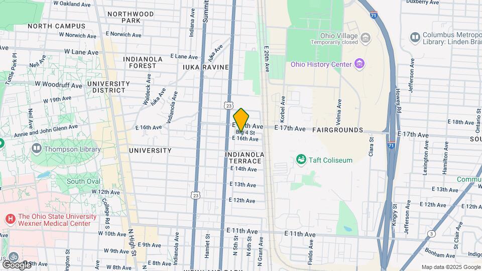 390 E 16th Ave, Unit B Map and Location Details
