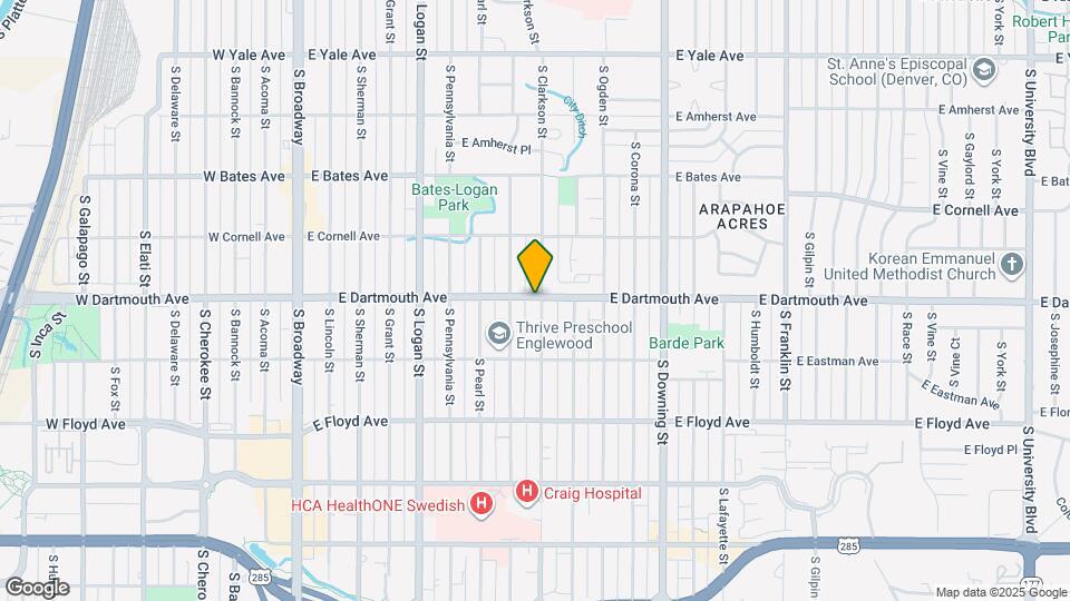 3101 S Clarkson St Map and Location Details