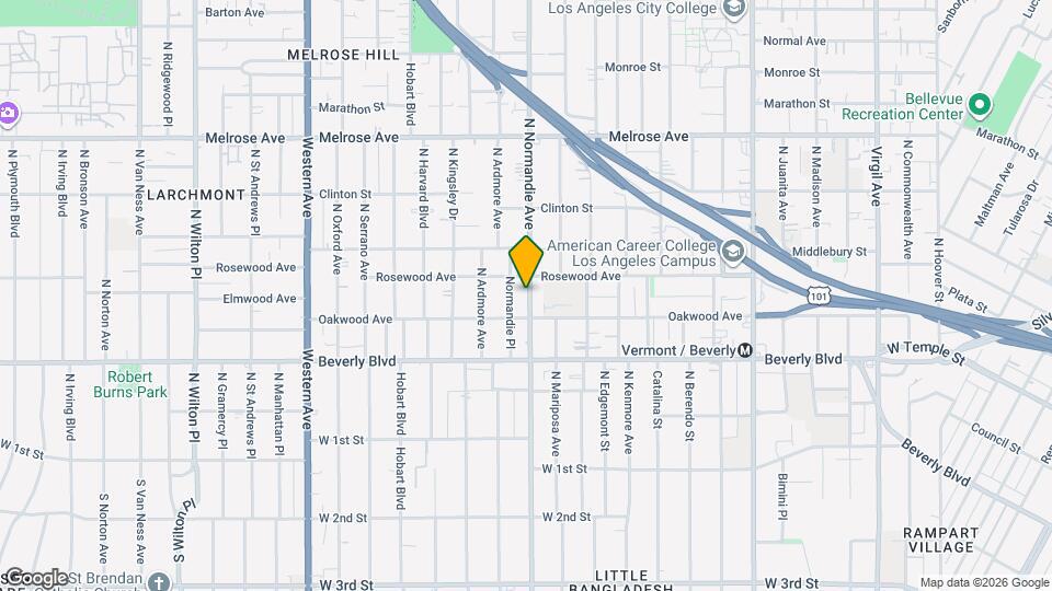 423 N Normandie Ave, Unit 423 Map and Location Details