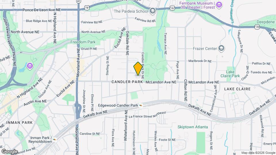 410 Candler Park Dr NE, Unit B-3 Map and Location Details