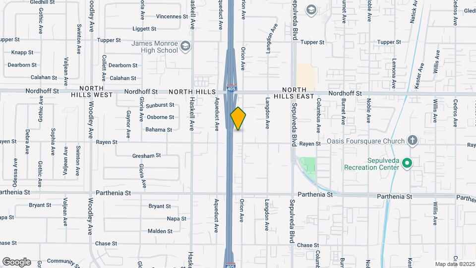 8923 Orion Ave Map and Location Details