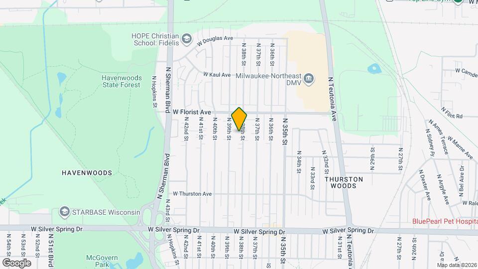 5923 N 38th St Map and Location Details