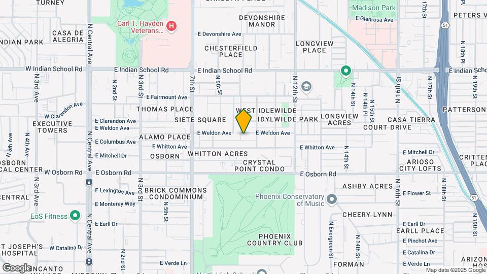 1005 E Weldon Ave Mapa y Detalles de la Ubicación