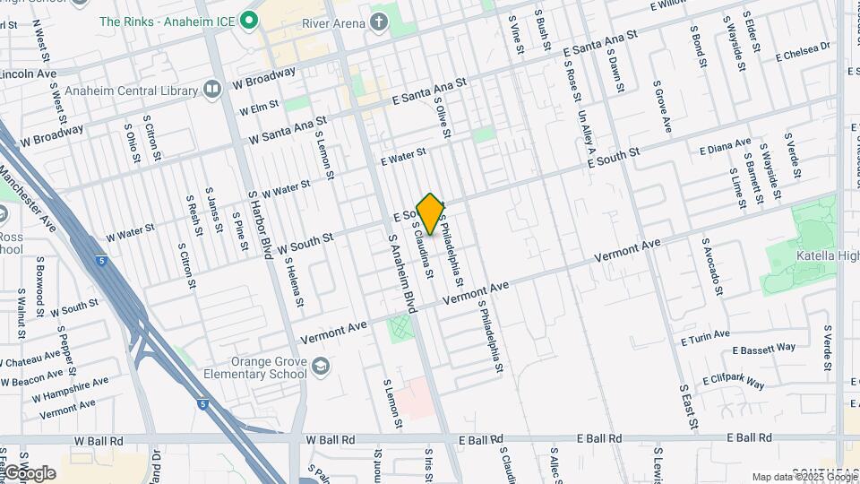 836 S Claudina St Map and Location Details
