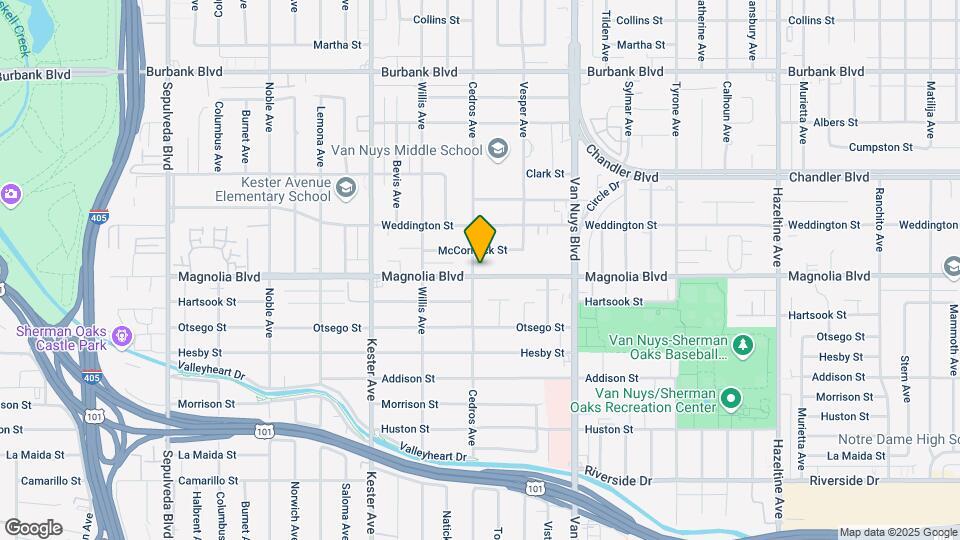14651 Magnolia Blvd Map and Location Details