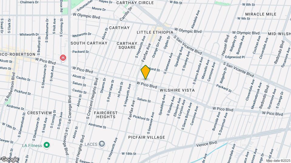 1354 S Orange Grove Ave Map and Location Details
