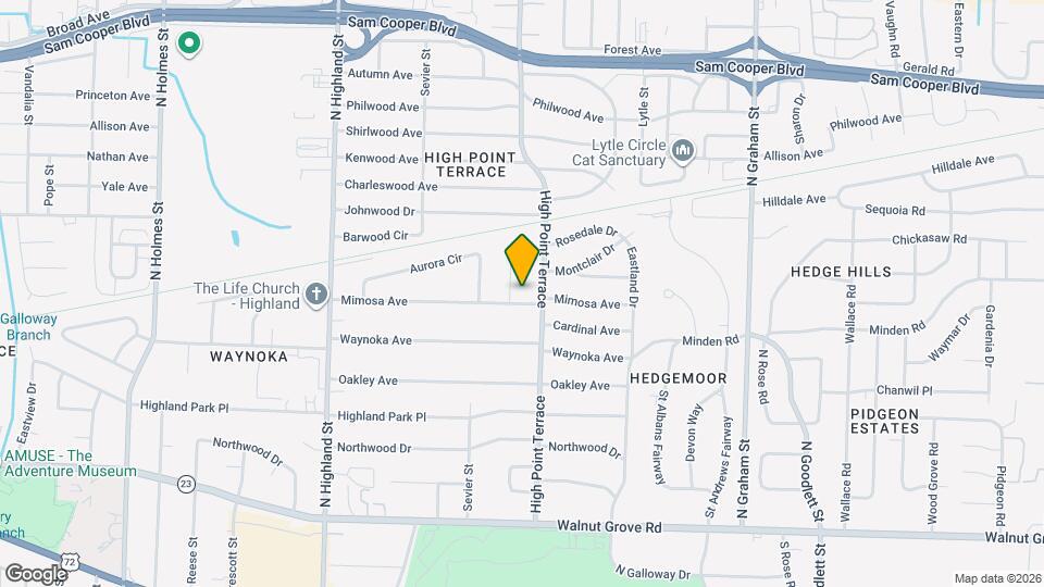 3722 Mimosa Ave Map and Location Details