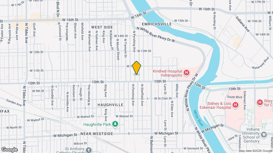 1023 N Pershing Ave Map and Location Details