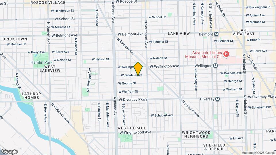 1433 W Oakdale Ave, Unit CH Map and Location Details