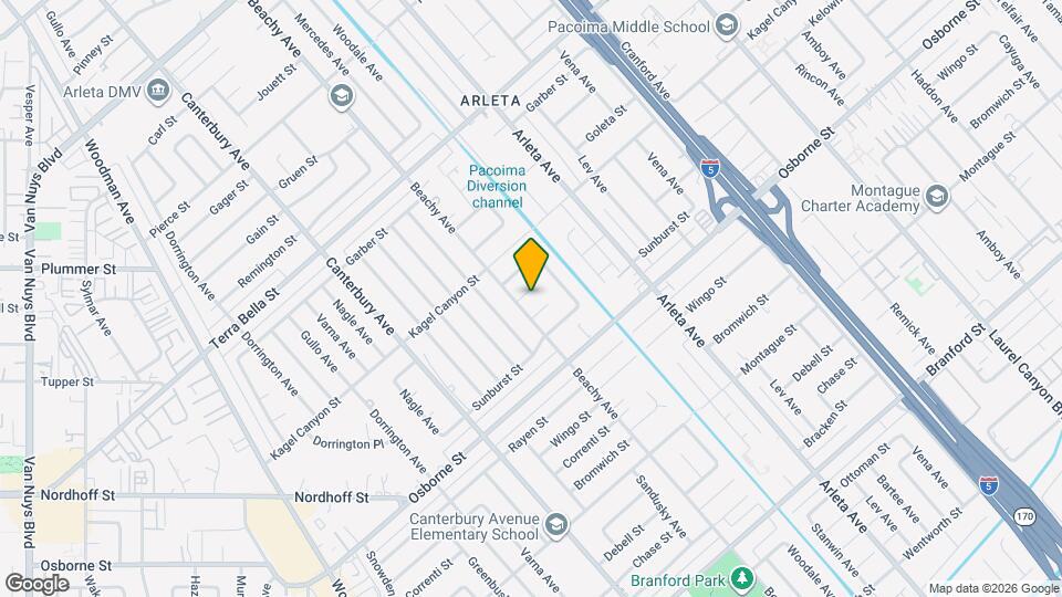 13660 Bonanza St, Unit ADU Mapa y Detalles de la Ubicación