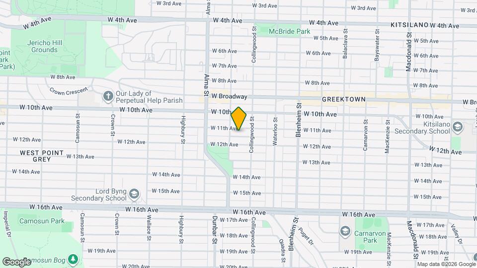 3558 W 11th Ave Map and Location Details