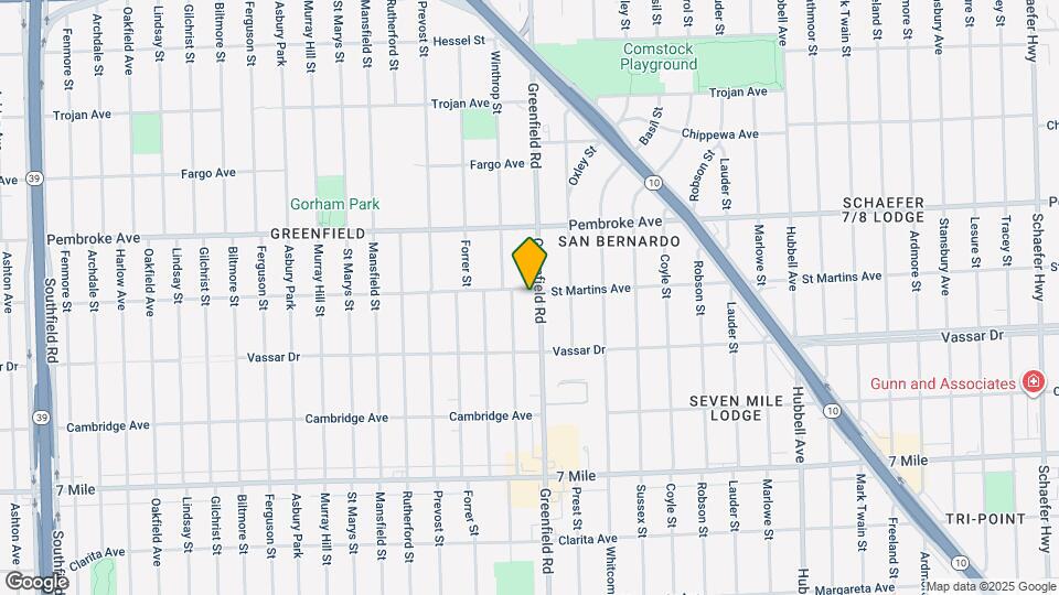 19511 Greenfield Rd Map and Location Details