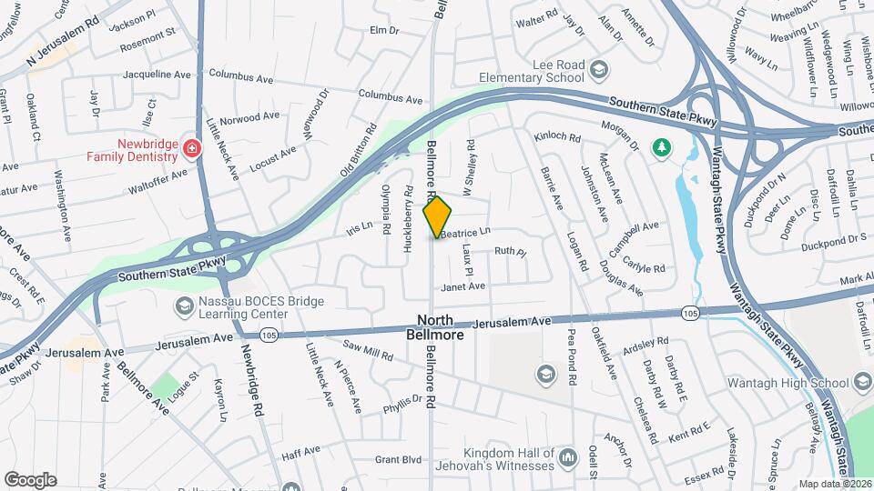 1105 Bellmore Rd Map and Location Details