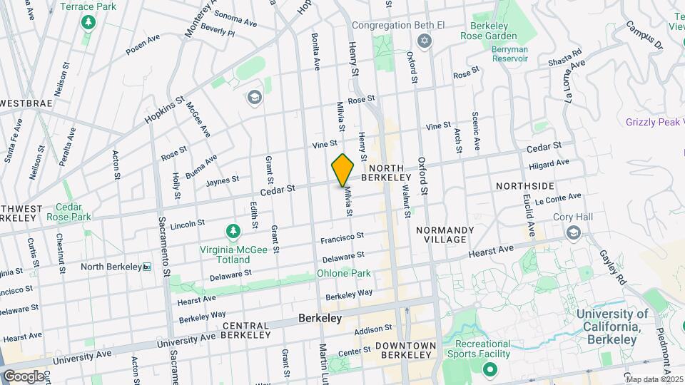 1614 Milvia St Map and Location Details